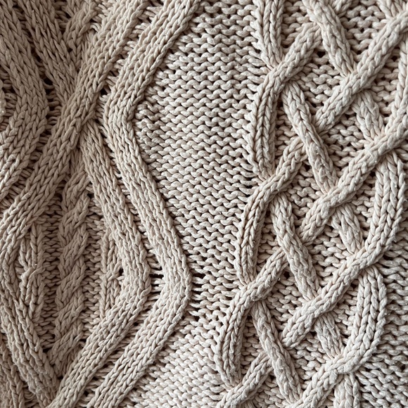 J. Crew Cotton Fisherman Henley Cable Knit Sweater in Vintage Cream - Size Small - Picture 7 of 7
